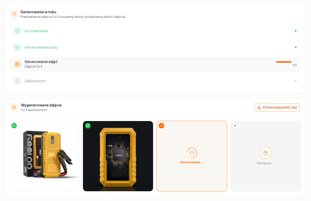 AI generates product description and edits photos